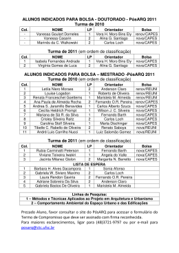 ALUNOS INDICADOS PARA BOLSA - DOUTORADO