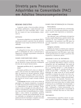 Diretriz para Pneumonias Adquiridas na Comunidade (PAC) em