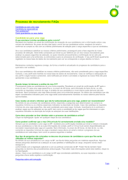 Processo de recrutamento FAQs