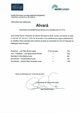 Edital - Eleições para o Parlamento Europeu