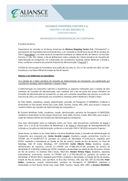 Proposta da Administra&ccedil;&atilde;o para AGE