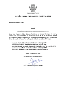 ELEIÇÃO PARA O PARLAMENTO EUROPEU