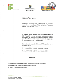 Resolu&ccedil;&atilde;o 01/2011