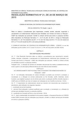 RESOLUÇÃO NORMATIVA Nº 21, DE 20 DE MARÇO DE 2015