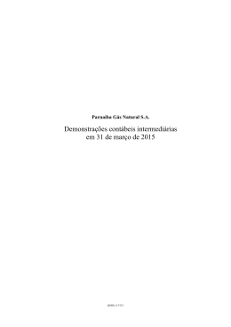 Demonstra&ccedil;&otilde;es cont&aacute;beis intermedi&aacute;rias em 31 de mar&ccedil;o de 2015