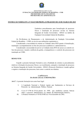 INSTRUÇÃO NORMATIVA Nº 014/UNIR/PROPLAN/PRAD