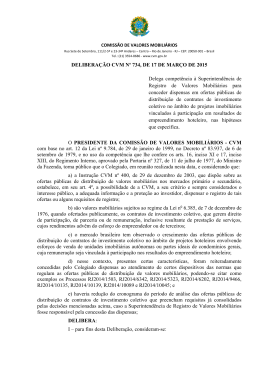 DELIBERA&Ccedil;&Atilde;O CVM N&ordm; 734, DE 17 DE MAR&Ccedil;O DE 2015 Delega