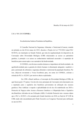 E.M. nº 001 / 2015 - Presidência da República