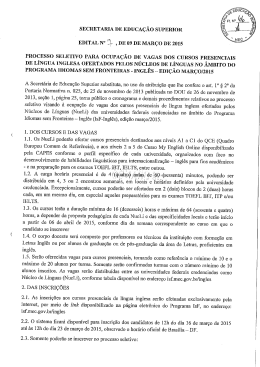EDITAL N0 &Eacute;? ,DE 09 DE MAR&Ccedil;O DE 2015 - IsF