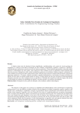 Solos: Subs&iacute;dio Para Estudos de Geologia de Engenharia