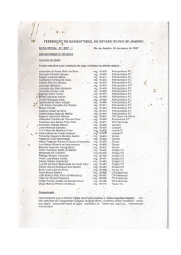 Nota Oficial nº 015/97 - Federação de Basquetebol do Estado do