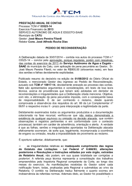 PRESTAÇÃO ANUAL DE CONTAS Processo TCM nº 03525