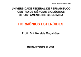 HORMÔNIOS ESTERÓIDES - Universidade Federal de Pernambuco