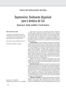Daptomicina: finalmente disponível para a América do Sul