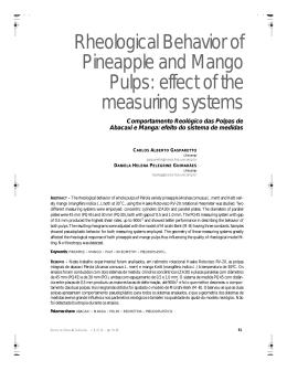Rheological Behavior of Pineapple and Mango Pulps