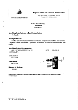 Certificado de Registo Criminal de Carlos Manuel Pereira