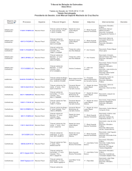 Tabela da Sess&atilde;o de 19-05-2014