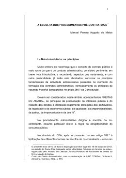 A ESCOLHA DOS PROCEDIMENTOS PR&Eacute;-CONTRATUAIS