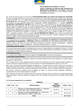 EDITAL DE LICITA&Ccedil;&Atilde;O - Minist&eacute;rio P&uacute;blico do Estado do Tocantins