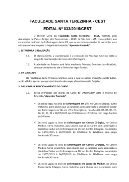FACULDADE SANTA TEREZINHA - CEST EDITAL N&ordm; 033/2015/CEST