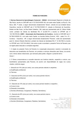 SENAC, Administração Regional no Estado de São Paulo, ins