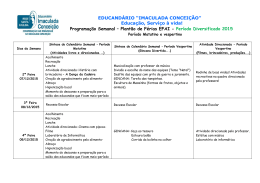 Programa&ccedil;&atilde;o - Educ. Imaculada Concei&ccedil;&atilde;o
