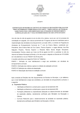 Ata n.º 1 do Júri - Câmara Municipal de Montijo