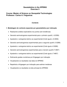 Geoestat&iacute;stica com aplica&ccedil;&otilde;es em geoprocessamento