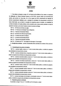 AVISO - Câmara Municipal de Braga