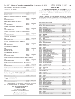 29 Ano XXV - Estado do Tocantins, segunda-feira, 18 de