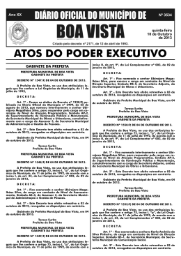 dom n&ordm; 3534.indd - Prefeitura Municipal de Boa Vista