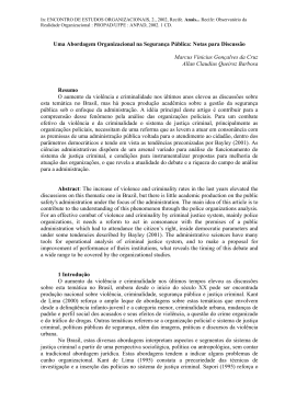 Seguran&ccedil;a P&uacute;blica &ndash; Teorias Organizacionais