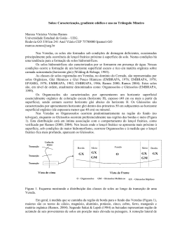 Solos: Caracterização, gradiente edáfico e uso no Triângulo Mineiro