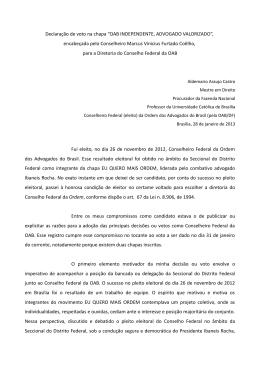 OAB INDEPENDENTE, ADVOGADO VALORIZADO