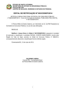 EDITAL DE RETIFICAÇÃO Nº 003/CESIEP/2014