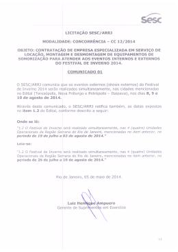 LIcITAçÃo sEsc/ARRJ MODALIDADE: coNcoRRÊNcIA