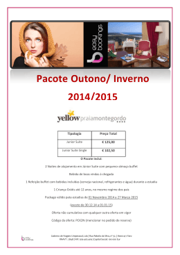 Pacote Outono/ Inverno 2014/2015