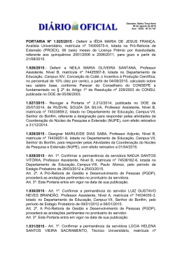 PORTARIA N&ordm; 1.925/2015 - Deferir a I&Ecirc;DA MARIA DE JESUS