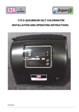 ctx e-quilibrium salt chlorinator installation and