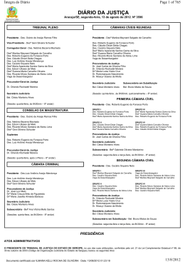Di&aacute;rio da Justi&ccedil;a de Sergipe - Tribunal de Justi&ccedil;a de Sergipe