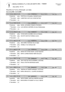 Reuniões de Turma (Ordenação por data) Da turma 232 àturma248