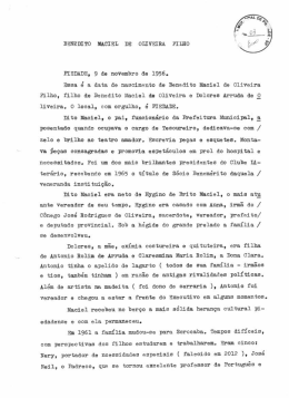 Essa. e a. data de nas-:cimento de Benedito Maciel de Oliveira