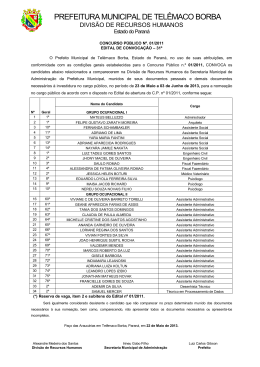 De 23 de Maio a 03 de Junho de - Prefeitura Municipal de Tel&ecirc;maco