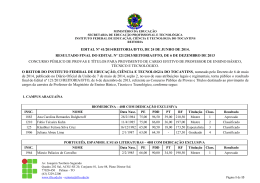 Resultado Final - Seletivos IFTO
