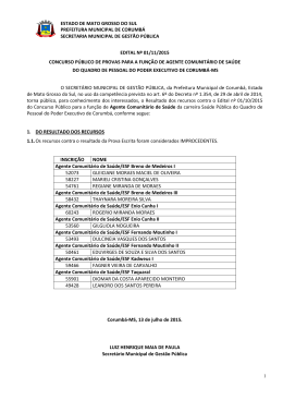 EDITAL Nº 01/11/2015 - Prefeitura Municipal de Corumbá