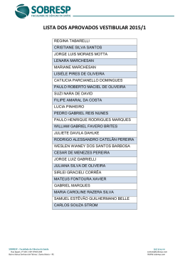 LISTA DOS APROVADOS VESTIBULAR 2015/1