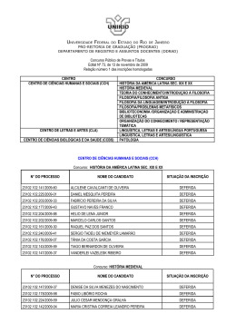 Inscri&ccedil;&otilde;es Homologadas - rela&ccedil;&atilde;o n&ordm; 1 - Edital 73/2009