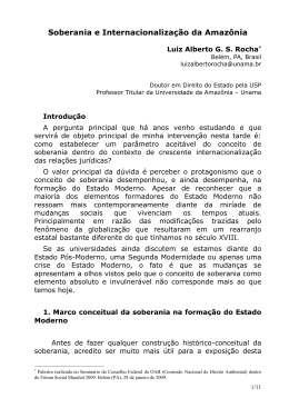 Soberania e Internacionalização da Amazônia ROCHA, Luiz Alberto