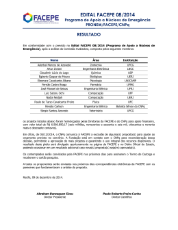 EDITAL FACEPE 08/2014