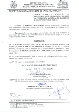 NOMEACAO DE LUIZ ALBERTO DE MENDONCA SEMSA